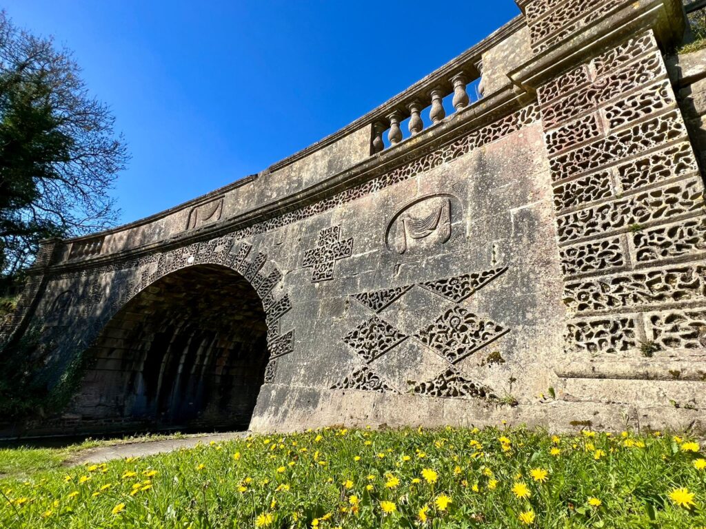 Bridge with flowers surrouding