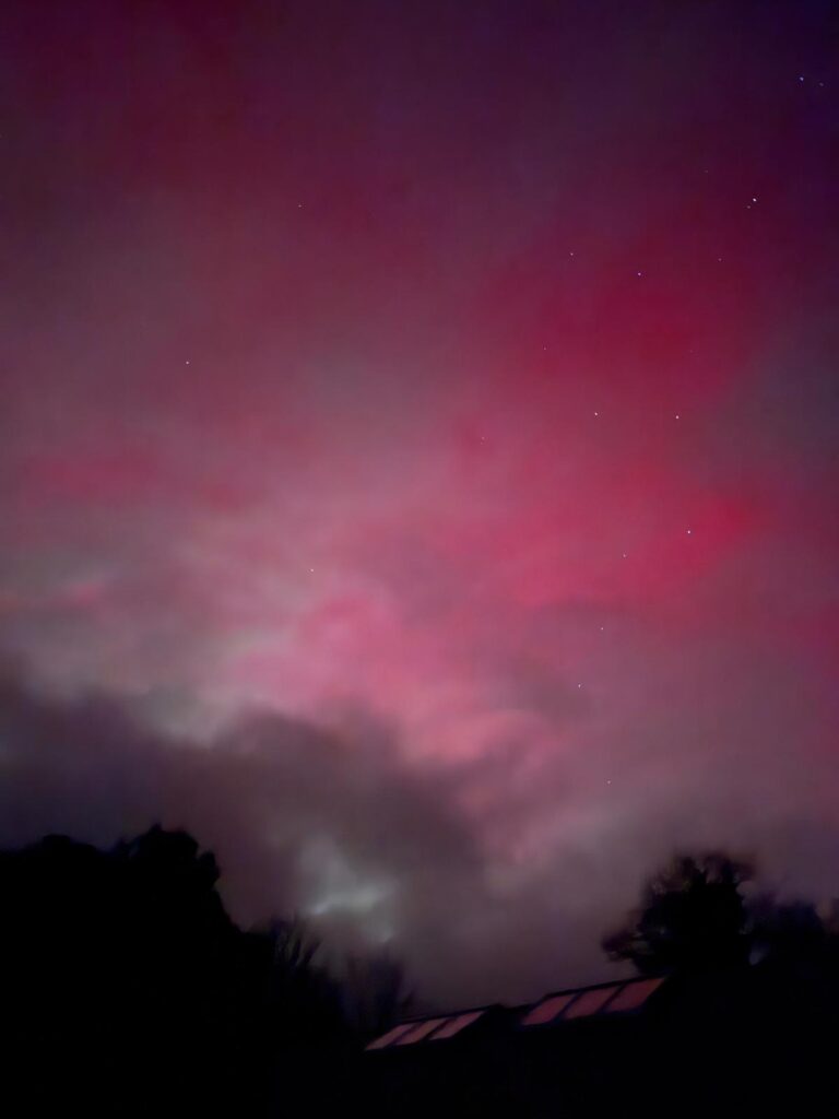 Aurora over Pewsey Wiltshire, sky glowing red